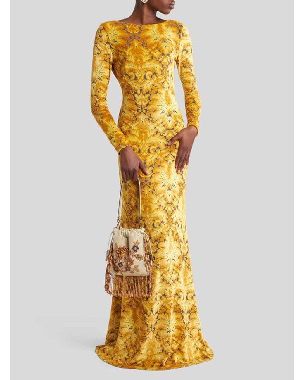 Etro Metallic Chenille Jacquard Dress