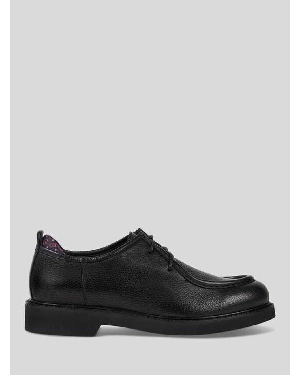 Etro Black Leather Lace-Up Shoes for men