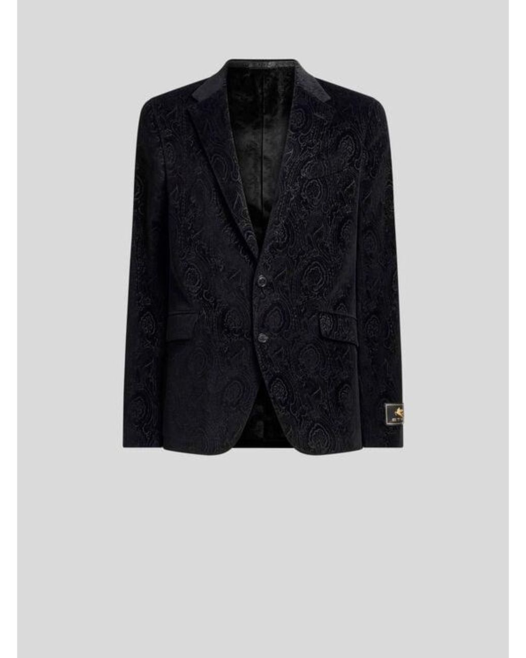 Etro Black Single-Breasted Jacket for men