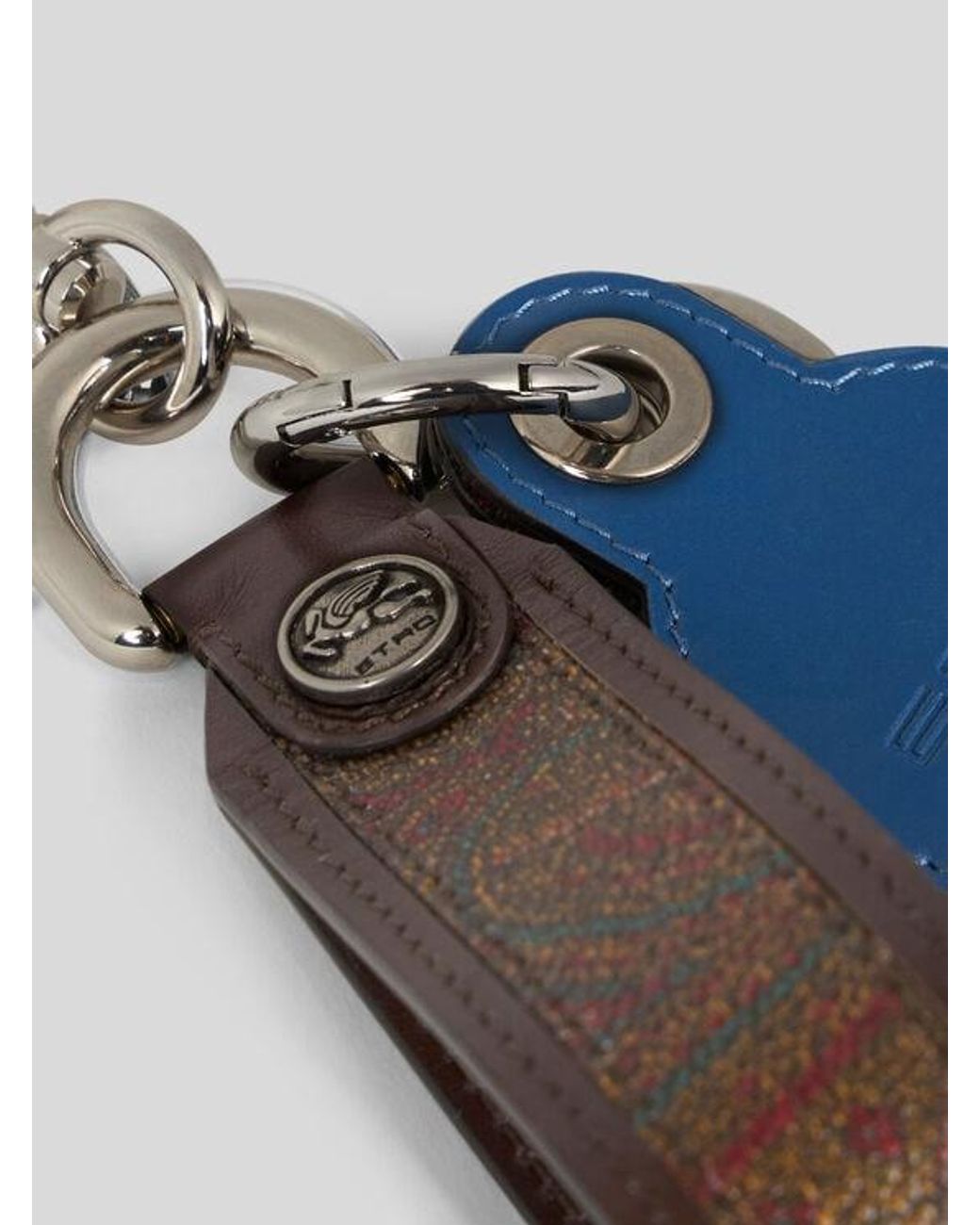Etro Blue Arnica Charm With Leather Details for men