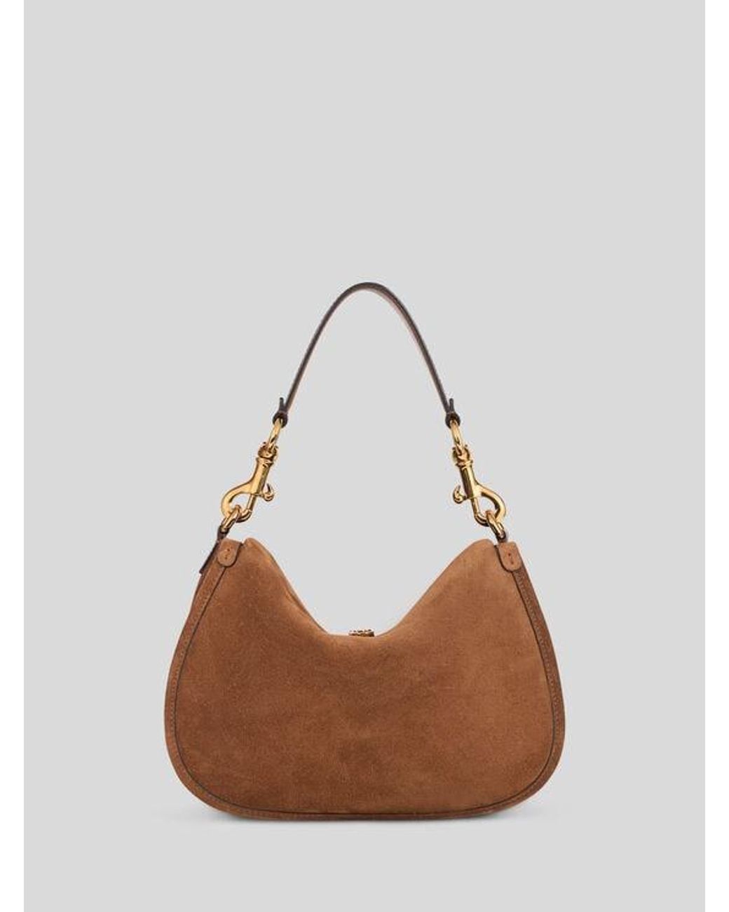 Etro Brown Medium Suede Pony Bag
