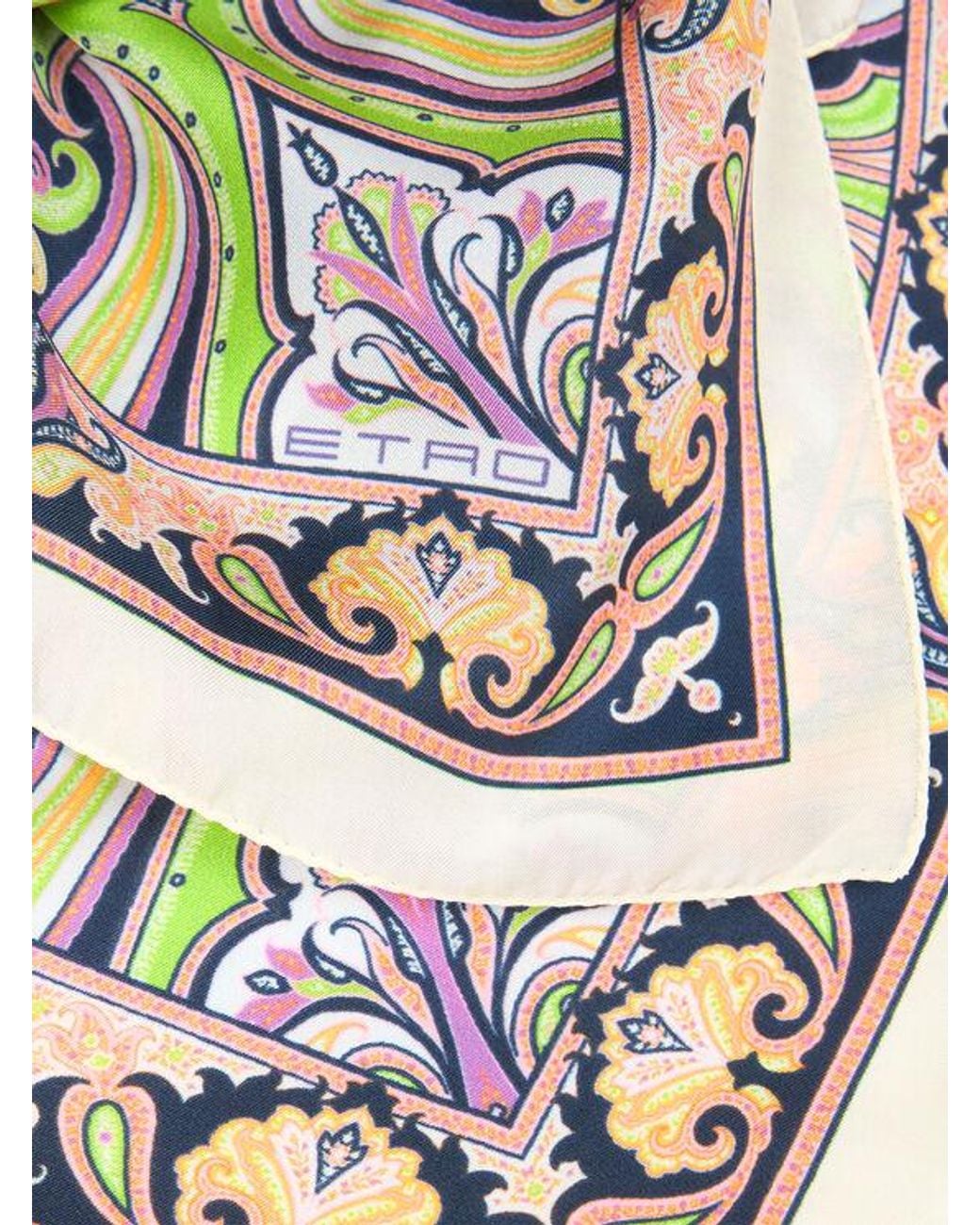 Etro Multicolor Patterned Silk Pocket Square for men