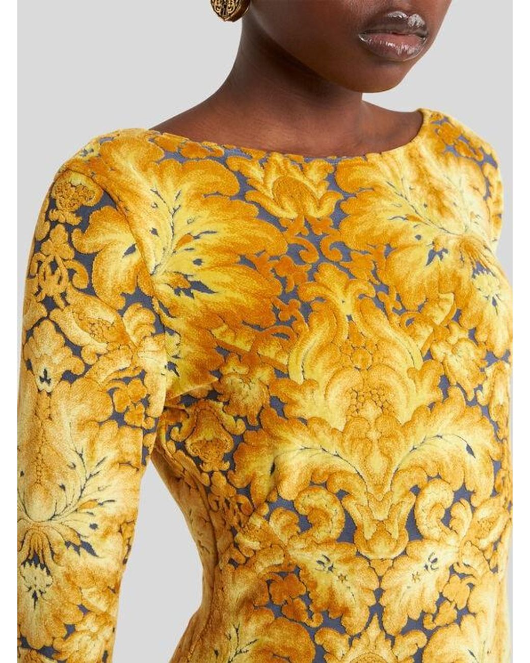 Etro Metallic Chenille Jacquard Dress