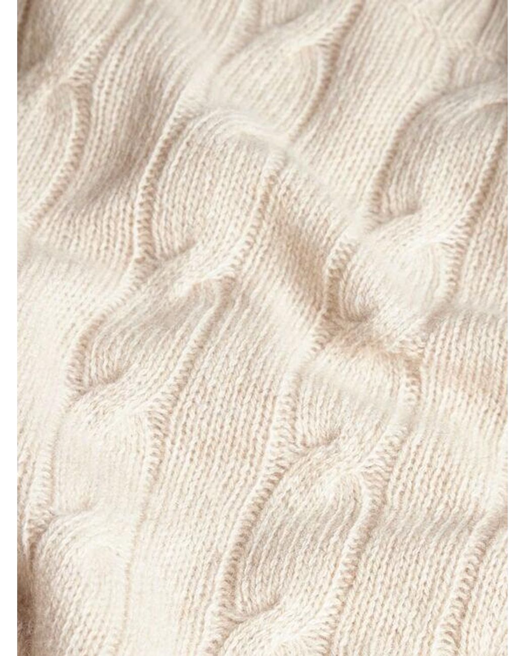 Etro White Cable-Knit Cashmere Sweater for men