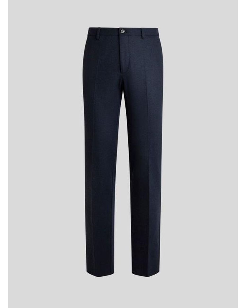 Etro Blue Plain-Coloured Knit Trousers for men