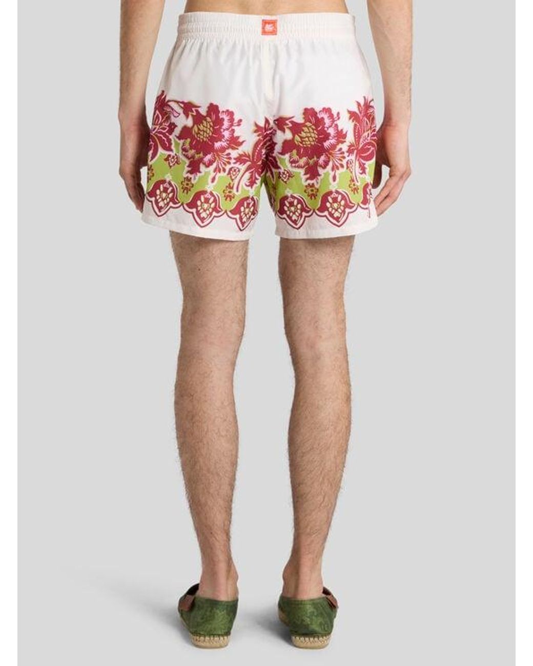 Etro Pink Swimsuit With Placed Floral Print for men