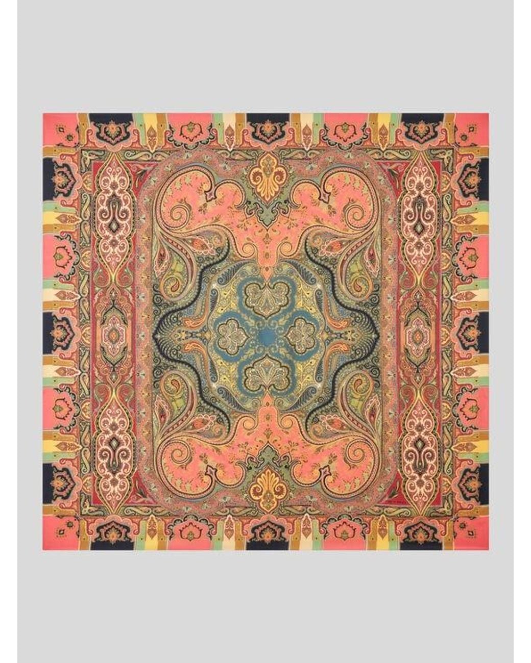 Etro Multicolor Wool And Silk Shawl With Print