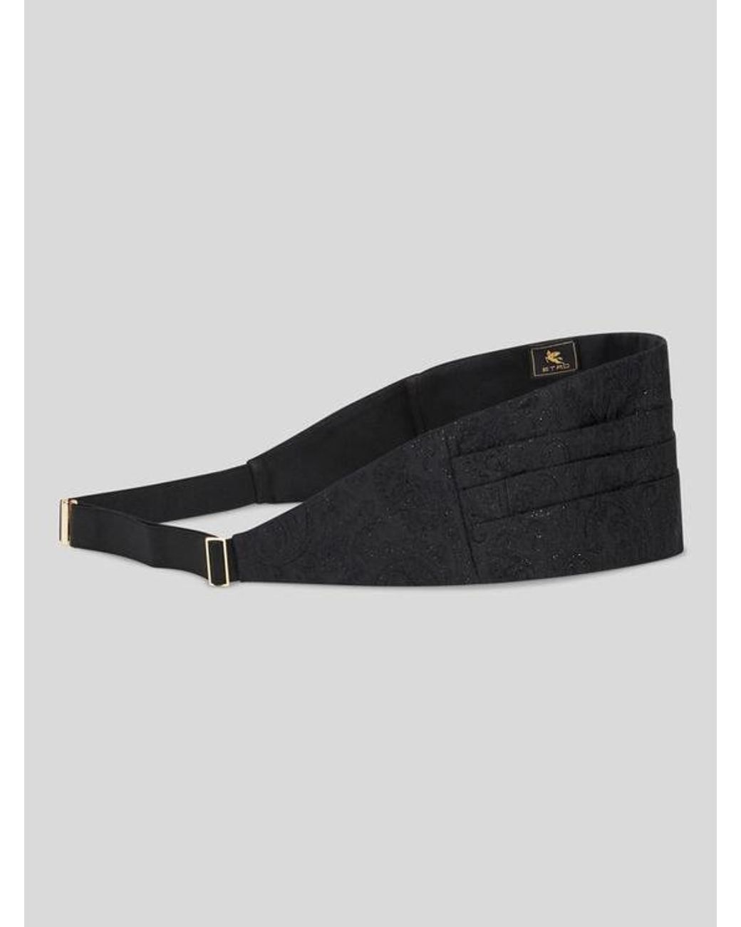 Etro Black Paisley Jacquard Cummerbund for men