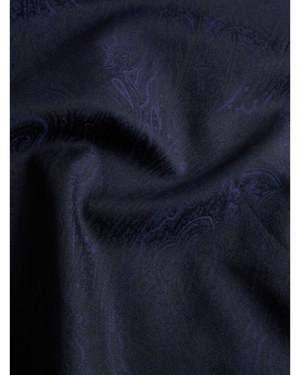 Etro Blue Cotton Jacquard Shirt for men