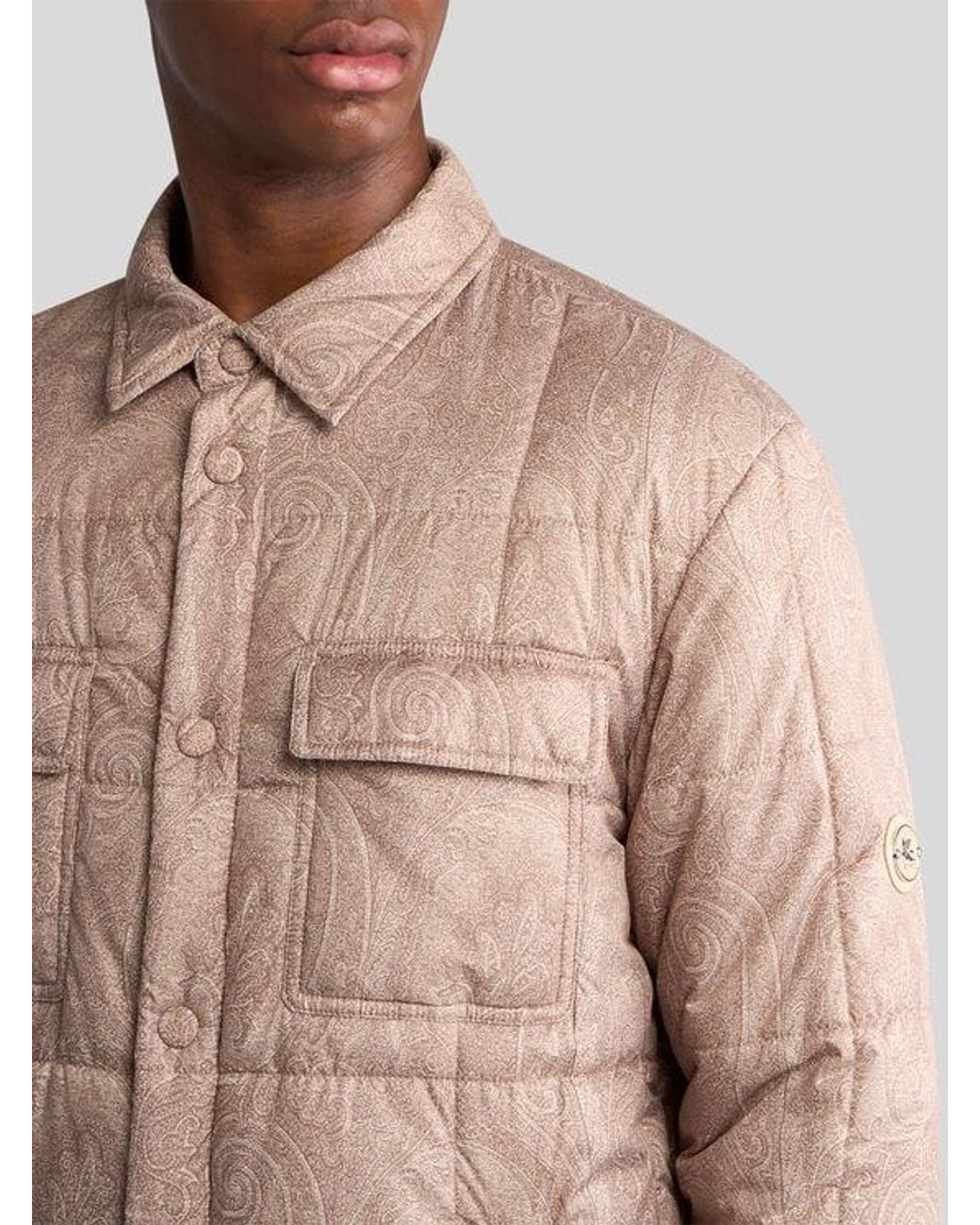 Etro Natural Quilted Overshirt for men