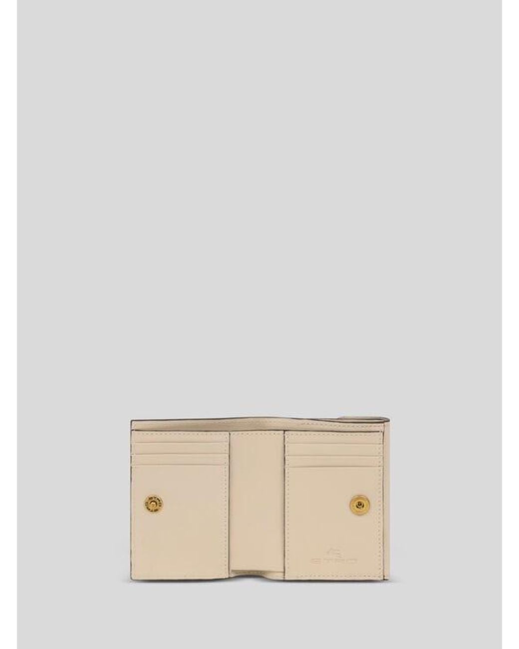 Etro Natural Small Tumbled Leather Pony Wallet