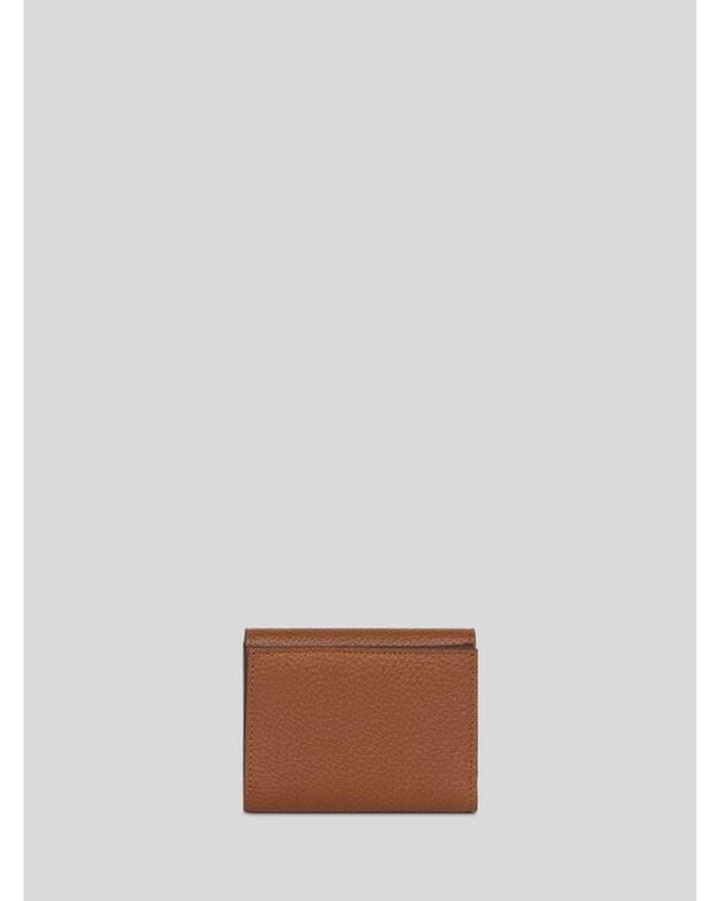 Etro Brown Small Tumbled Leather Pony Wallet
