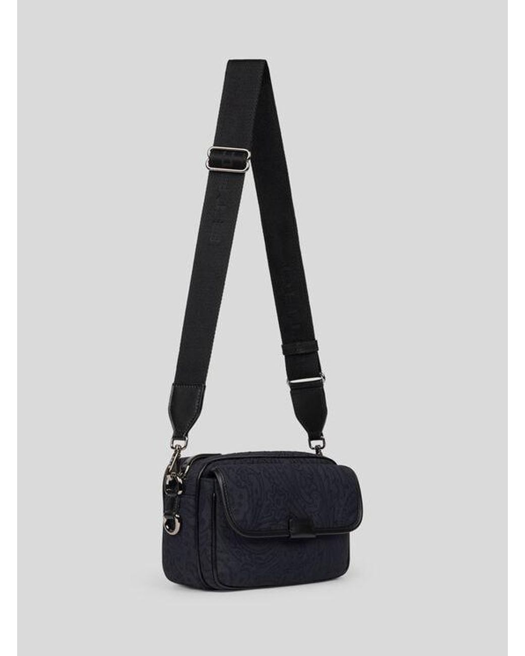 Etro White Small Nylon Jacquard Camera Case for men