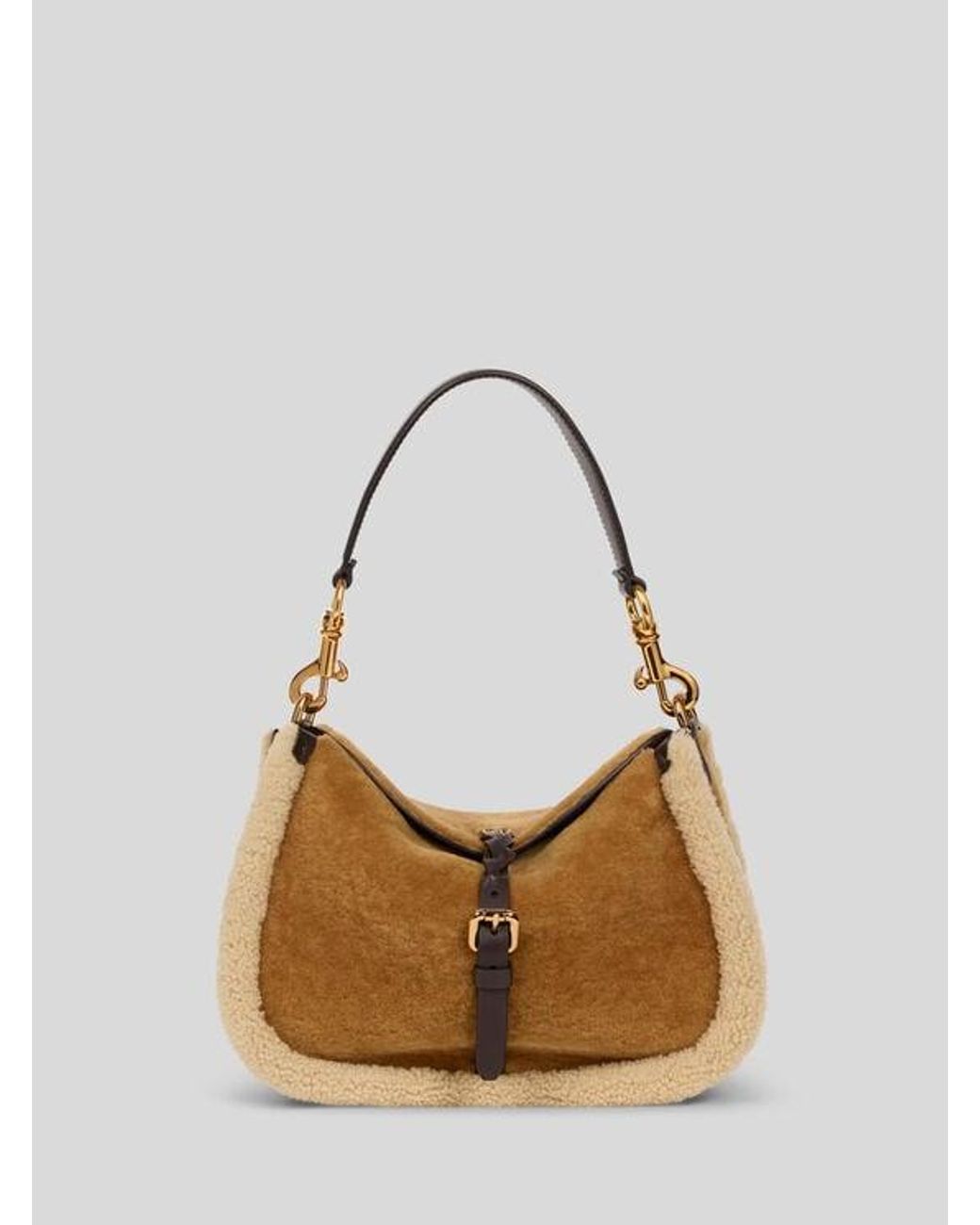 Etro Metallic Medium Shearling Pony Bag