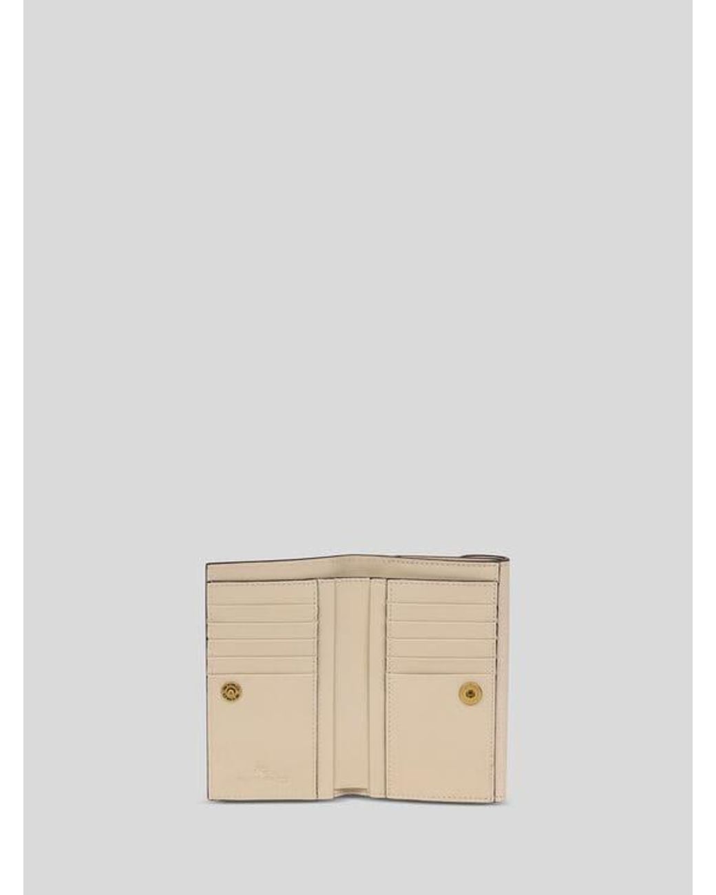 Etro Natural Hammered Leather Pony Wallet