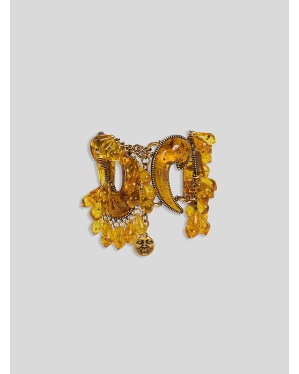 Etro White Paisley Bracelet With Droplets