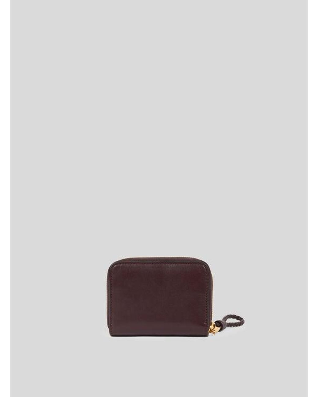 Etro Brown Libra Compact Zip-Around Leather Wallet With Pegaso