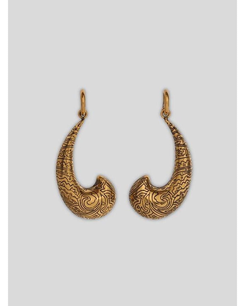 Etro Metallic Enamelled Paisley Earrings