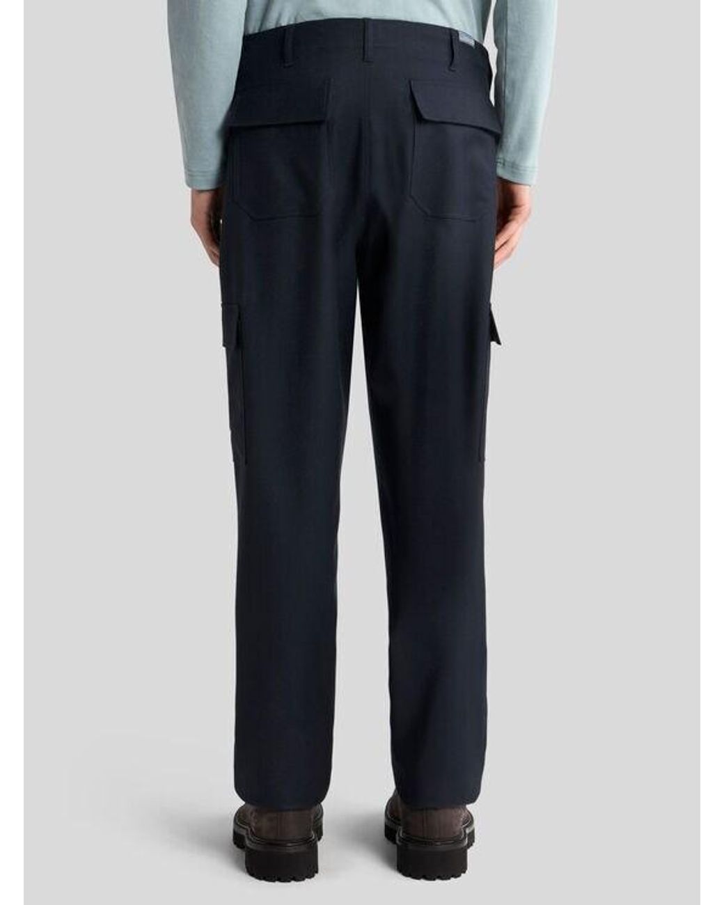 Etro Blue Wool Cargo Trousers for men