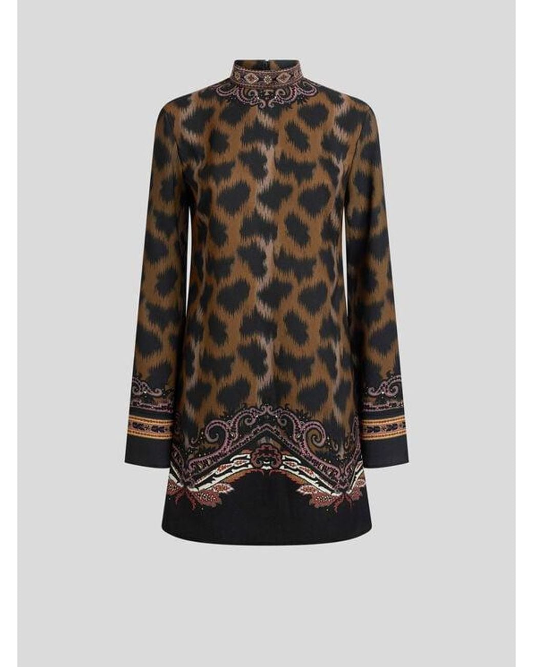 Etro Brown Mini Tunic Dress