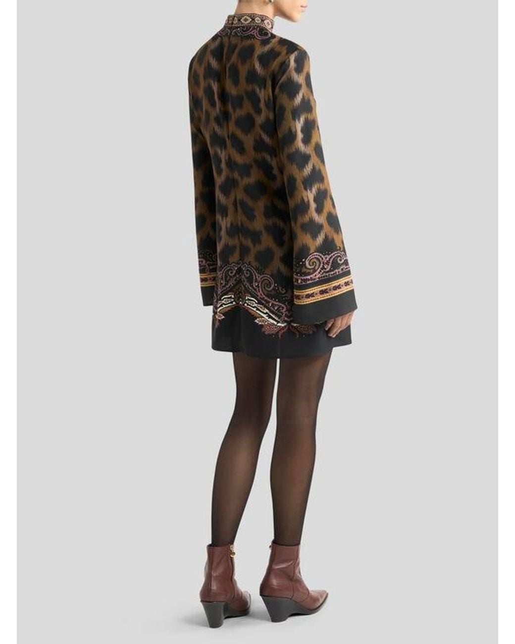 Etro Brown Mini Tunic Dress