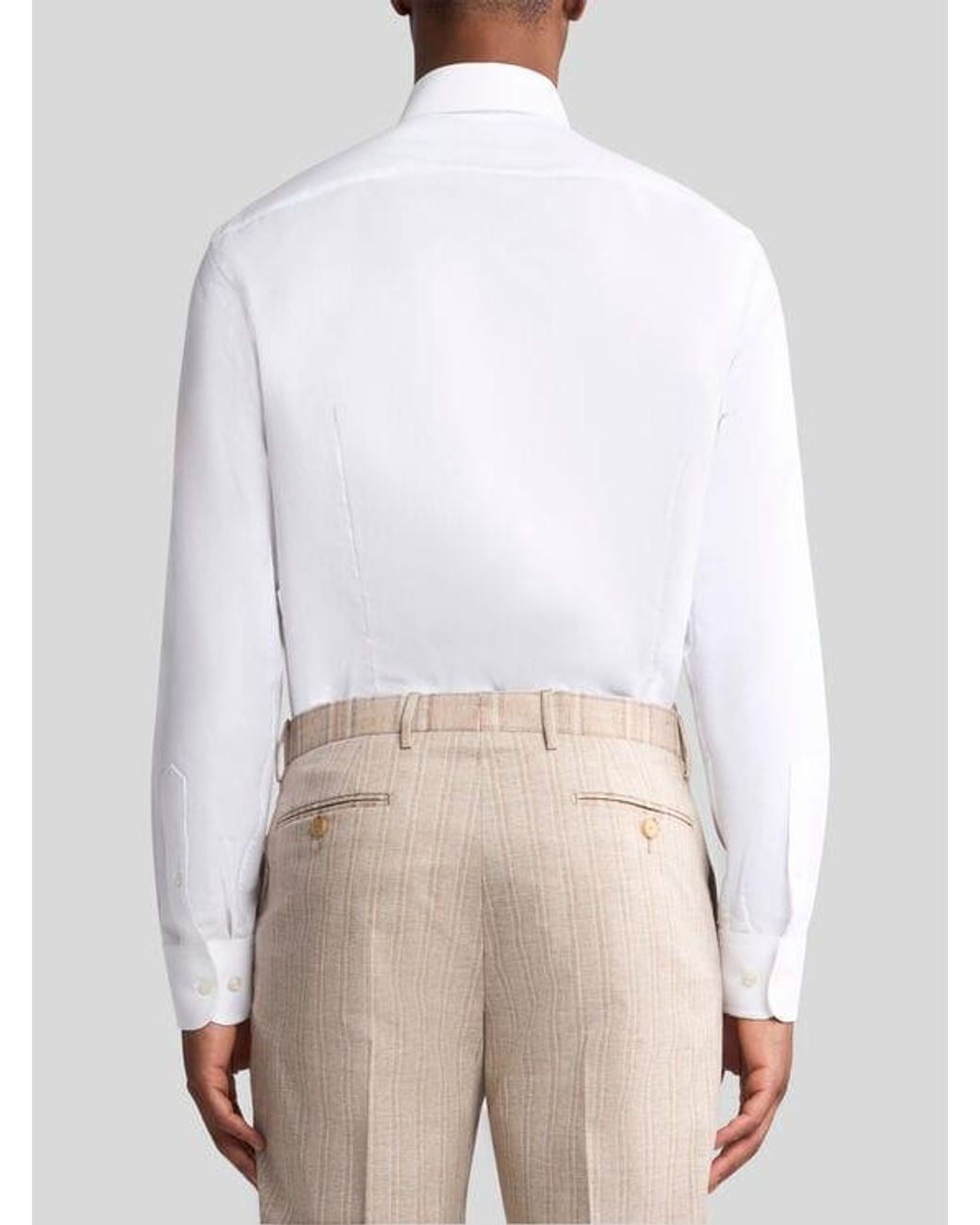 Etro White Button-Down Shirt With Logo for men