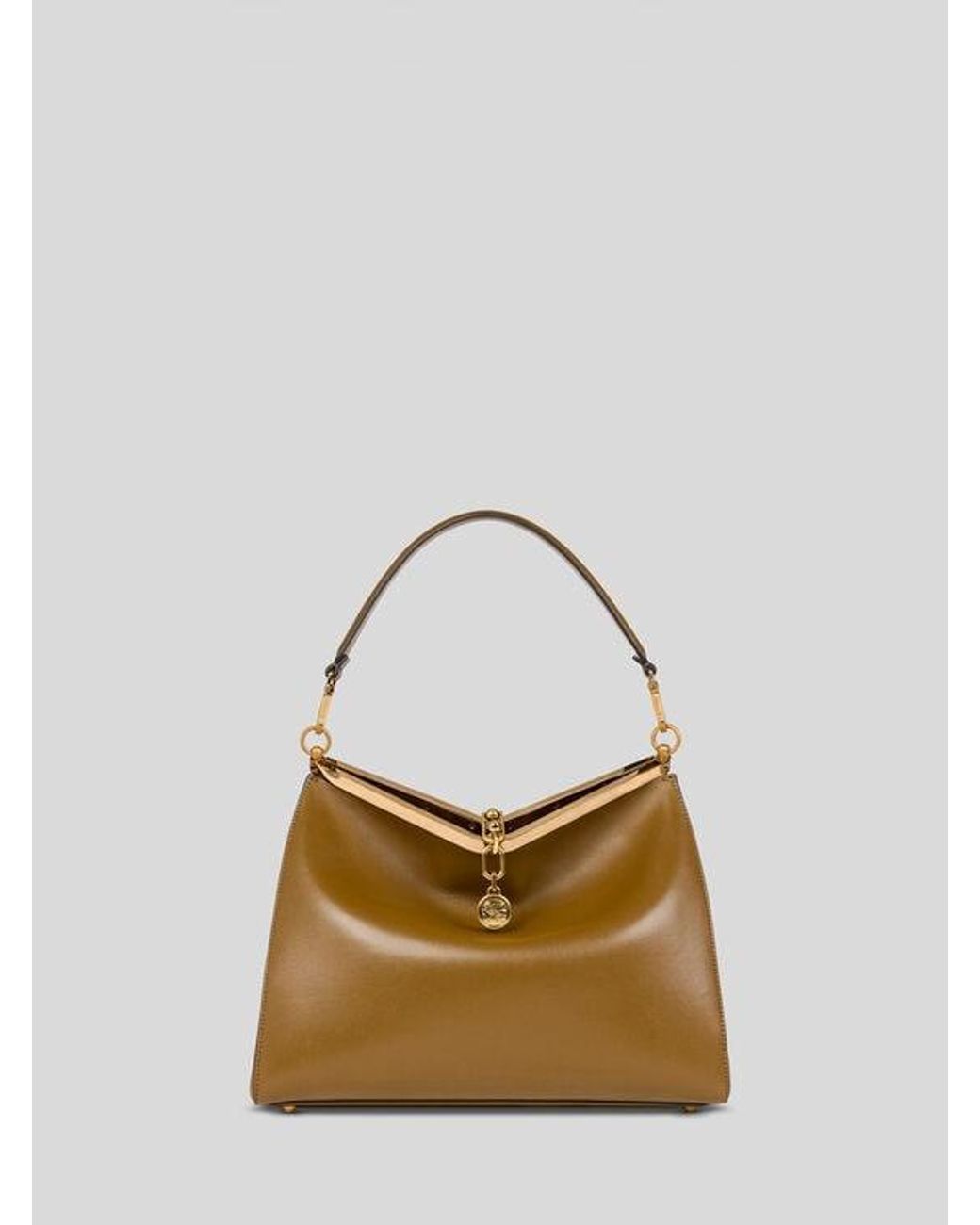 Etro Metallic Large Leather Vela Bag
