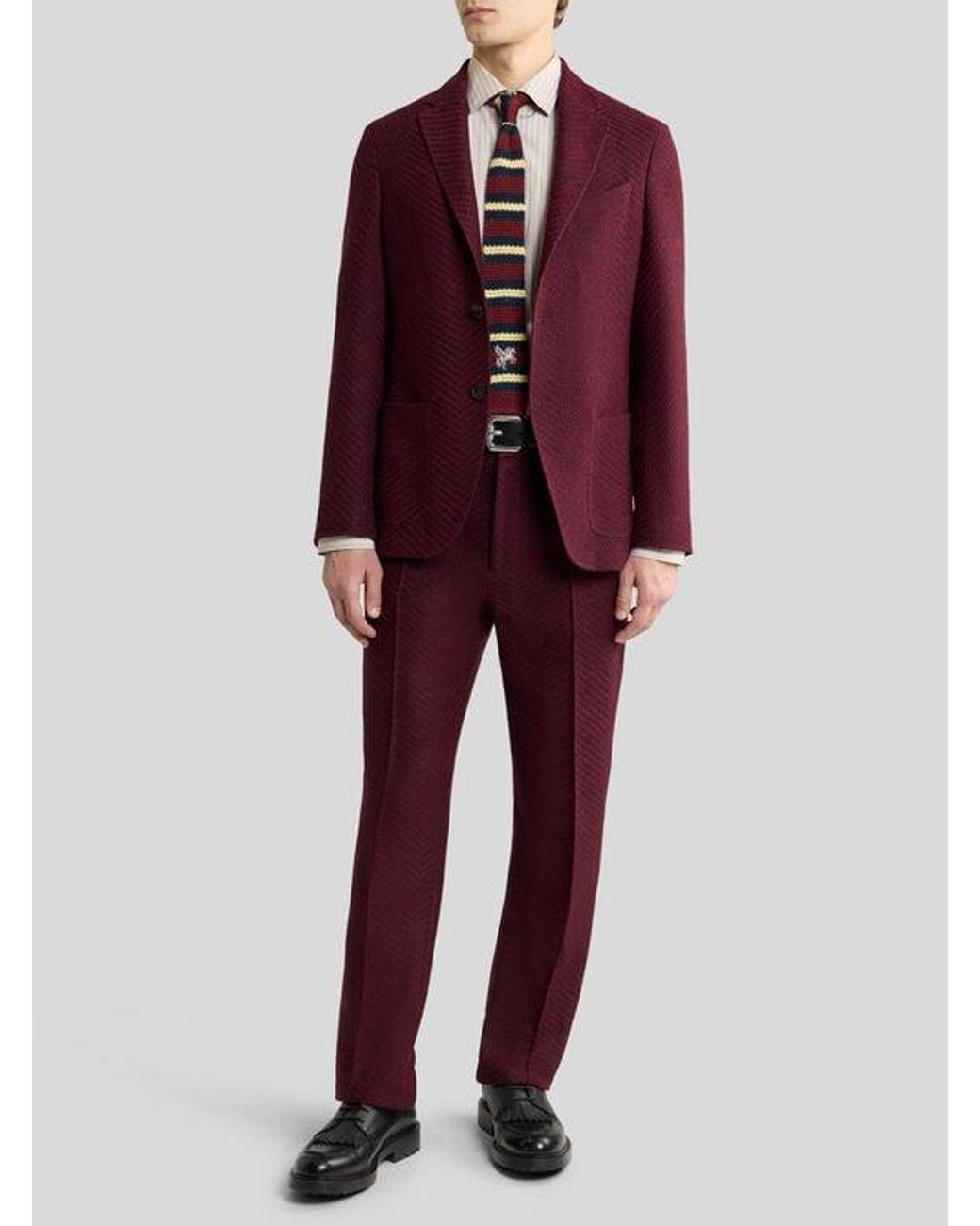 Etro Purple Single-Breasted Jacket for men