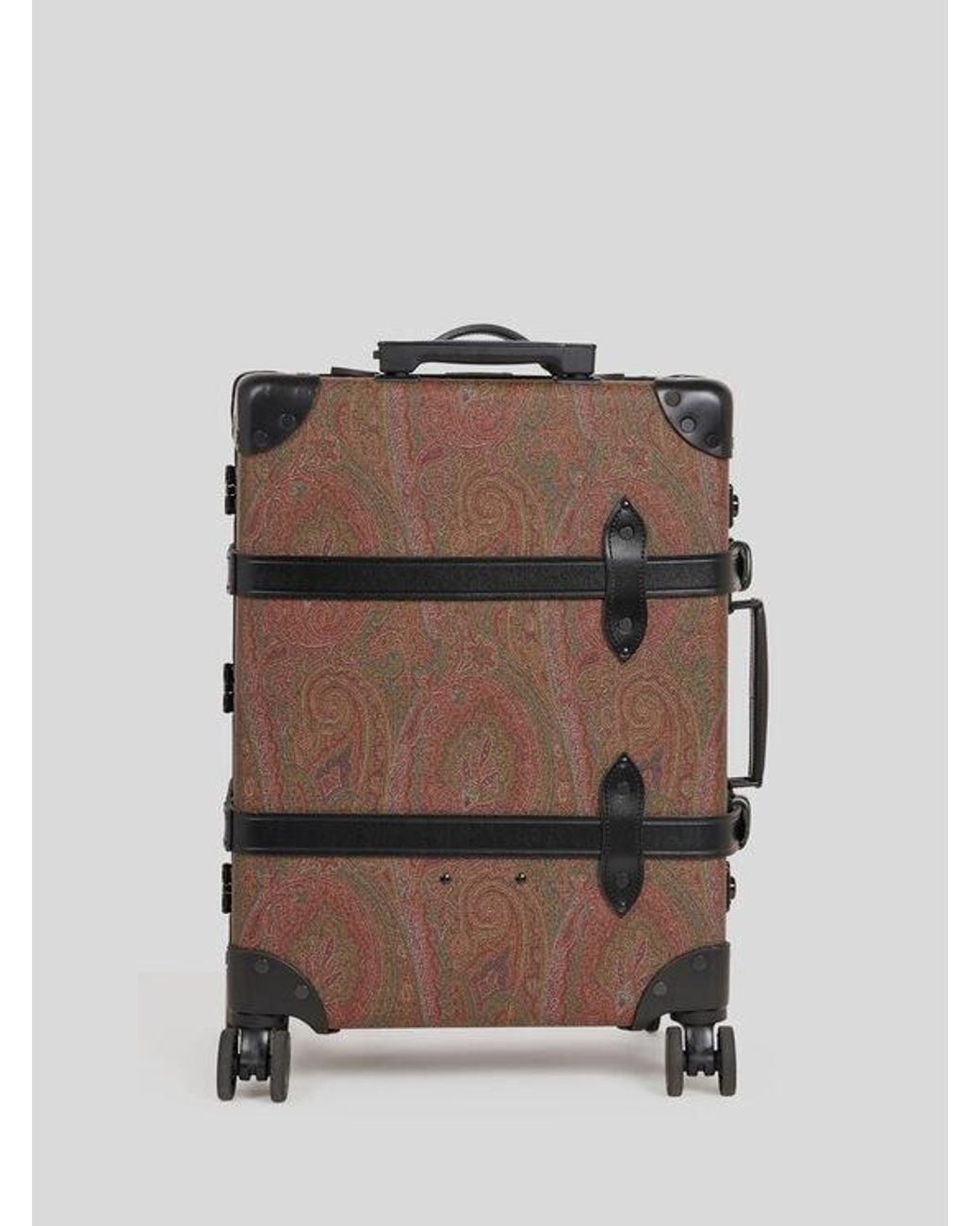 Etro Brown X Globe-Trotter Arnica And Leather Carry-On Case With Buckles for men