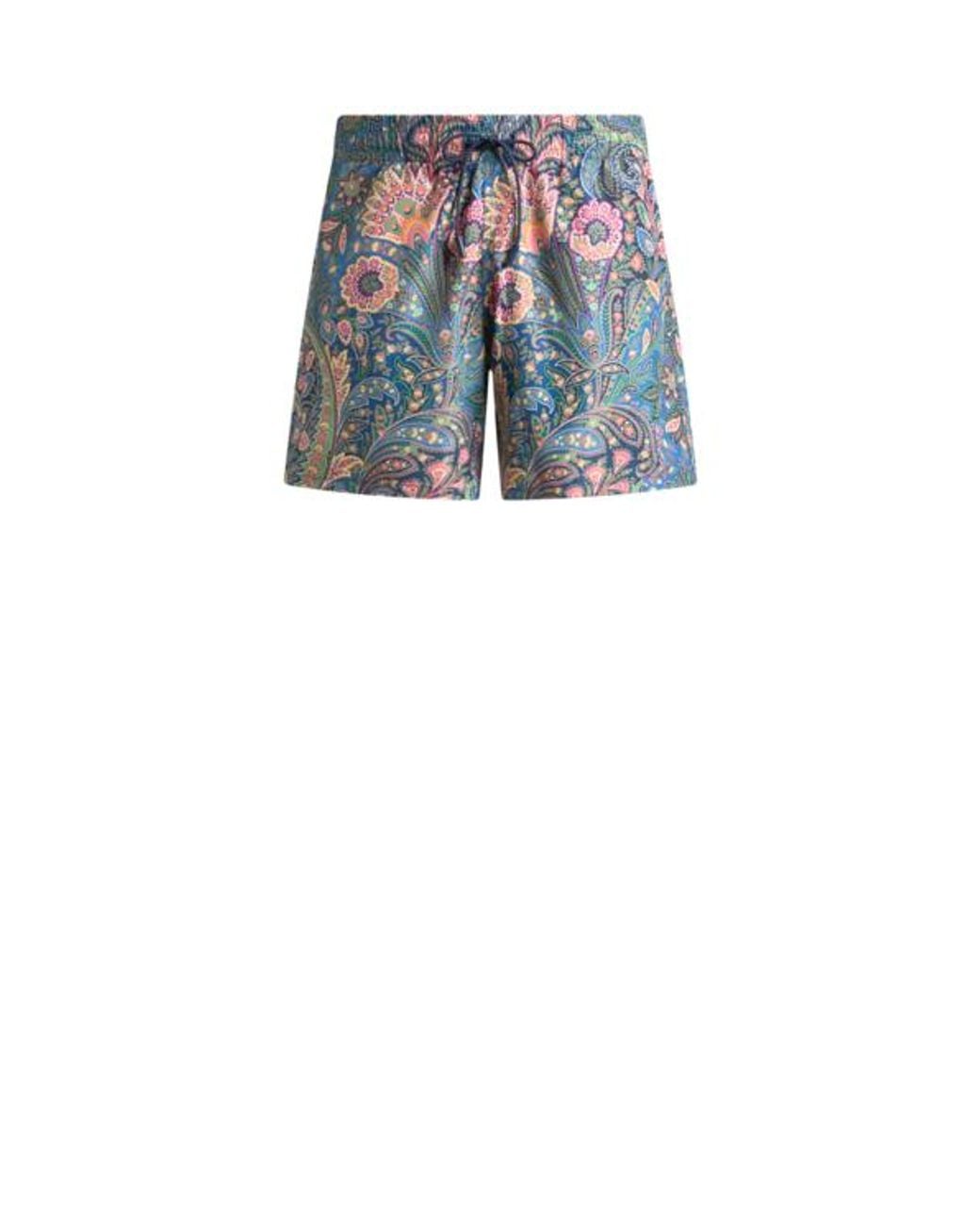Etro Blue Floral Paisley Swim Shorts for men