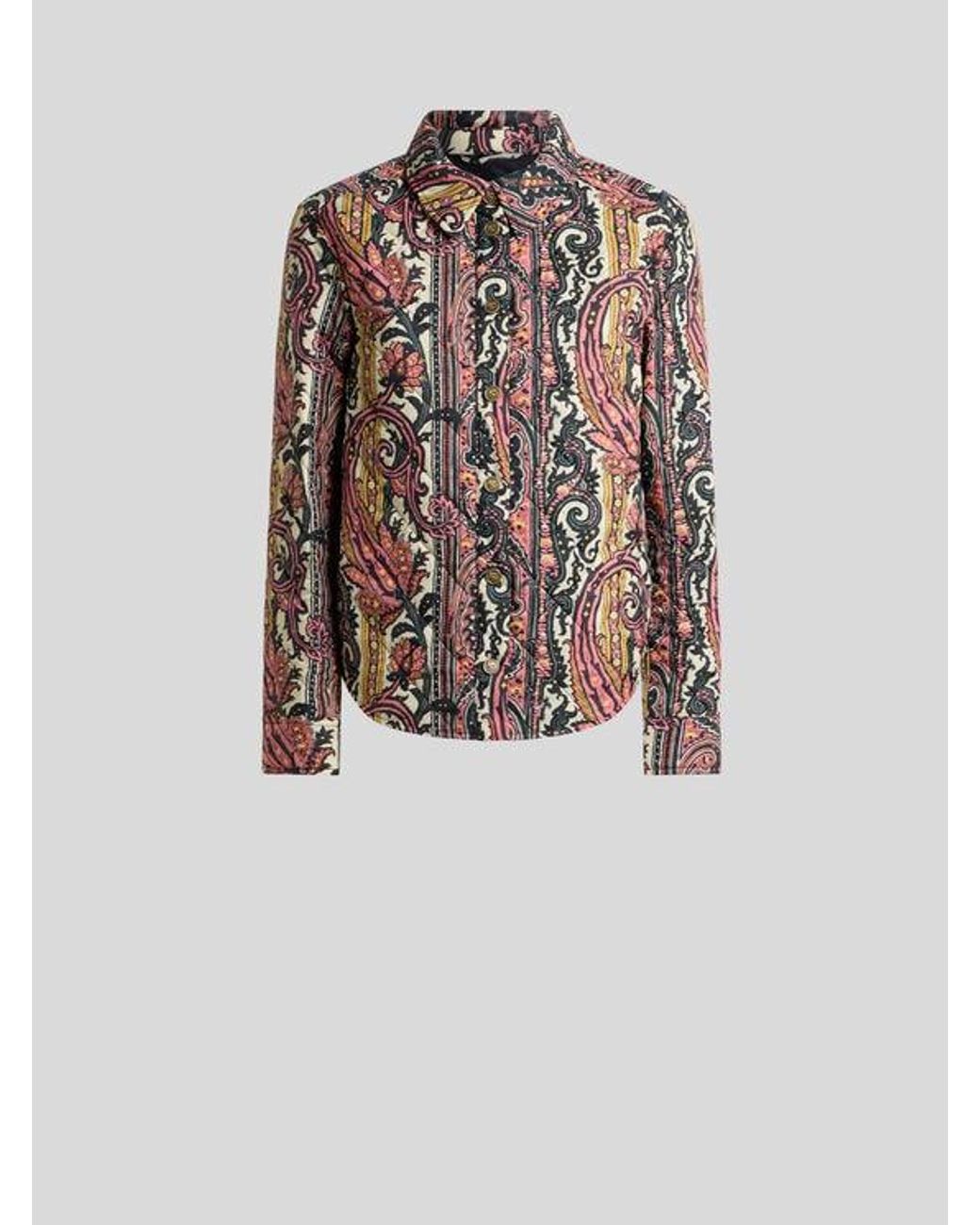 Etro Multicolor Quilted Jacket With Paisley Foliage Motif