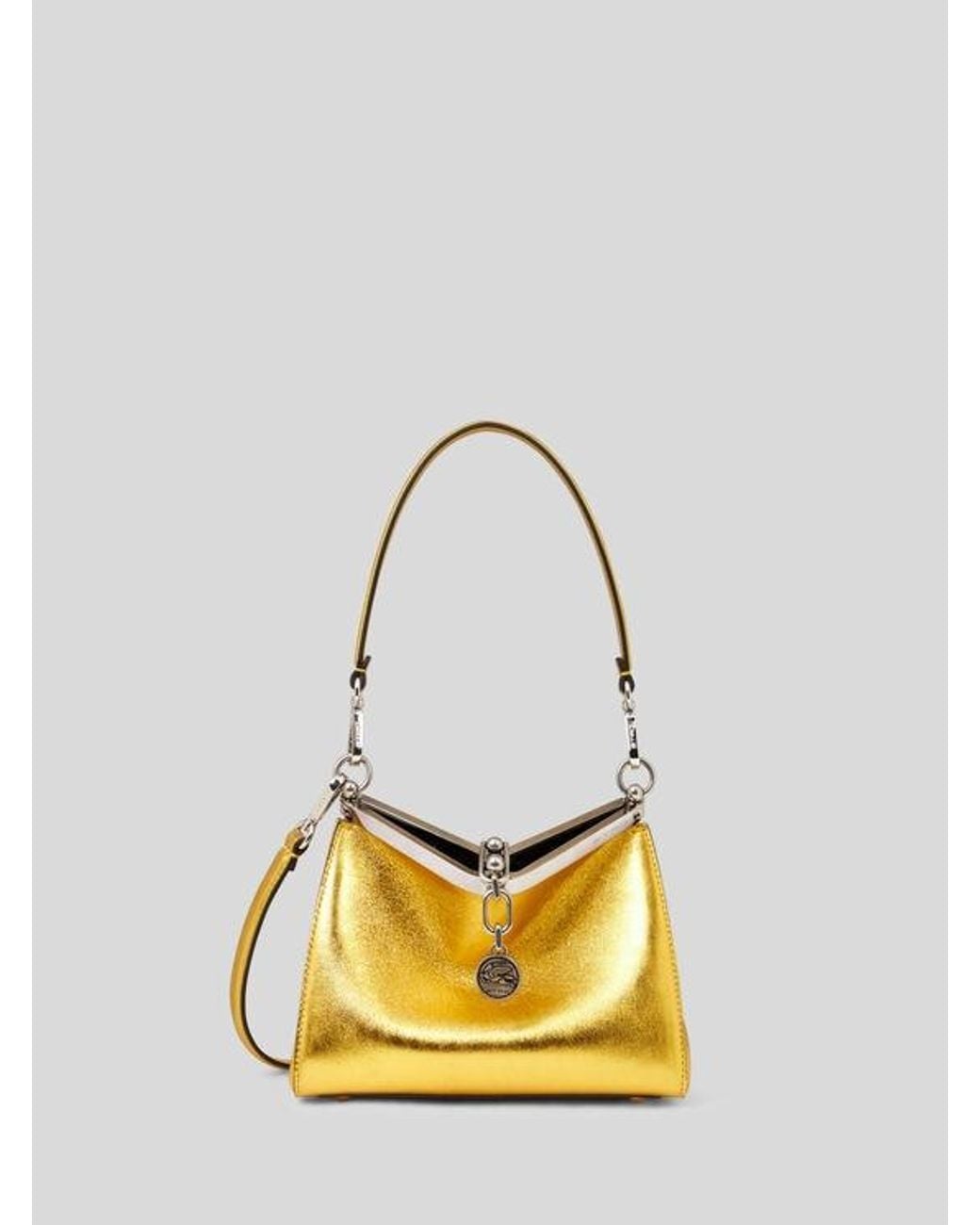 Etro Metallic Small Laminated Vela Bag