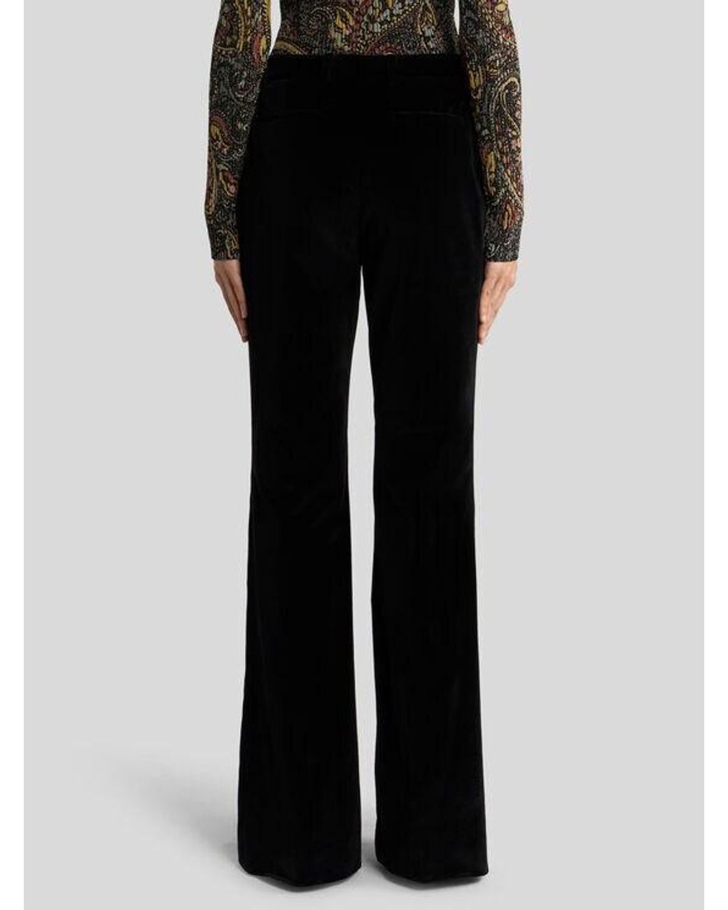 Etro Black Cotton Velvet Trousers
