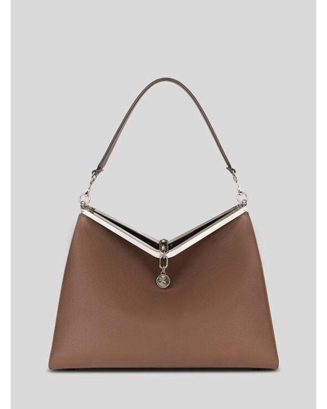 Etro Brown Large Leather Vela Bag for men
