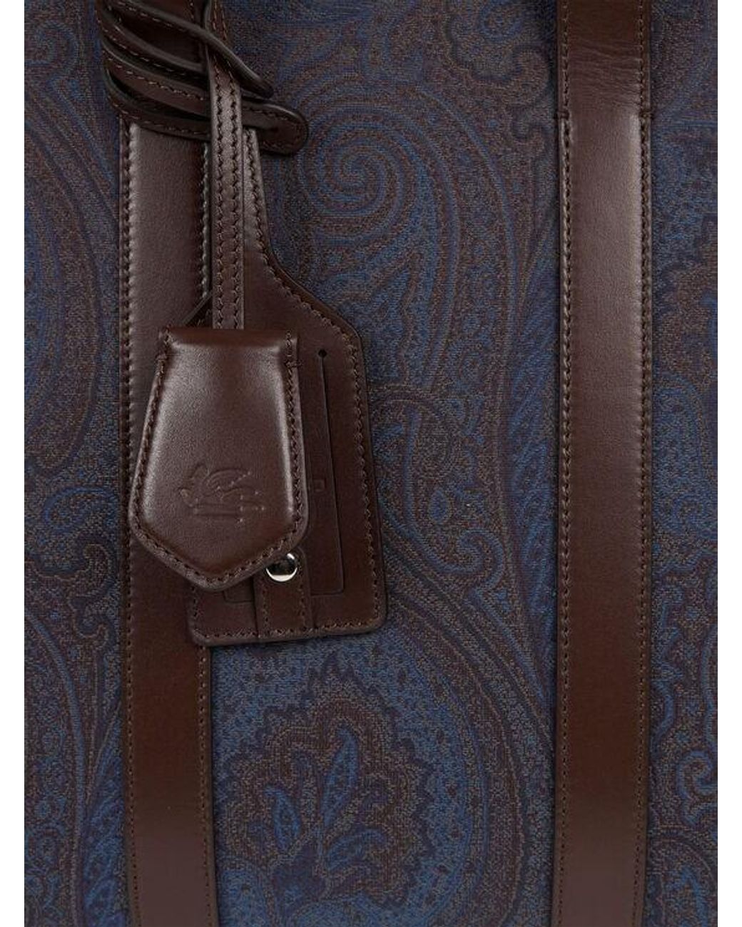 Etro Blue Essential Jacquard Travel Bag for men
