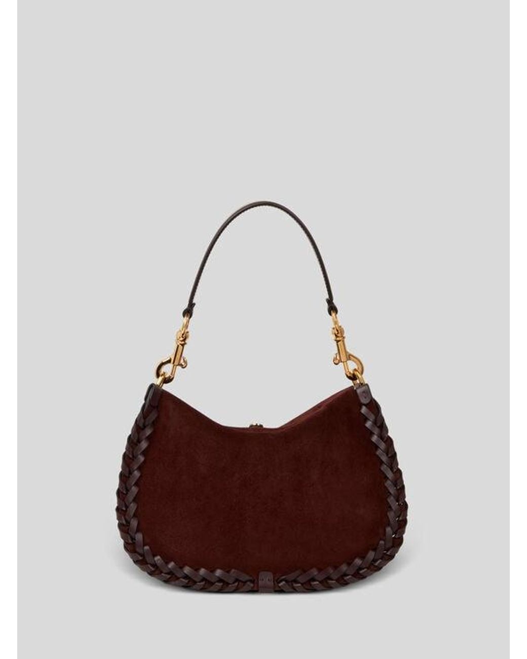 Etro Purple Medium Suede Pony Bag With Threading