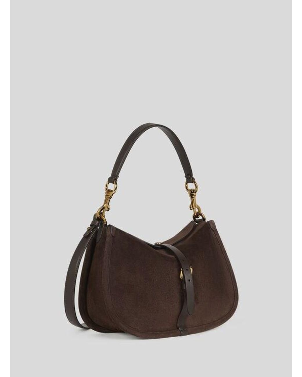 Etro Brown Medium Suede Pony Bag