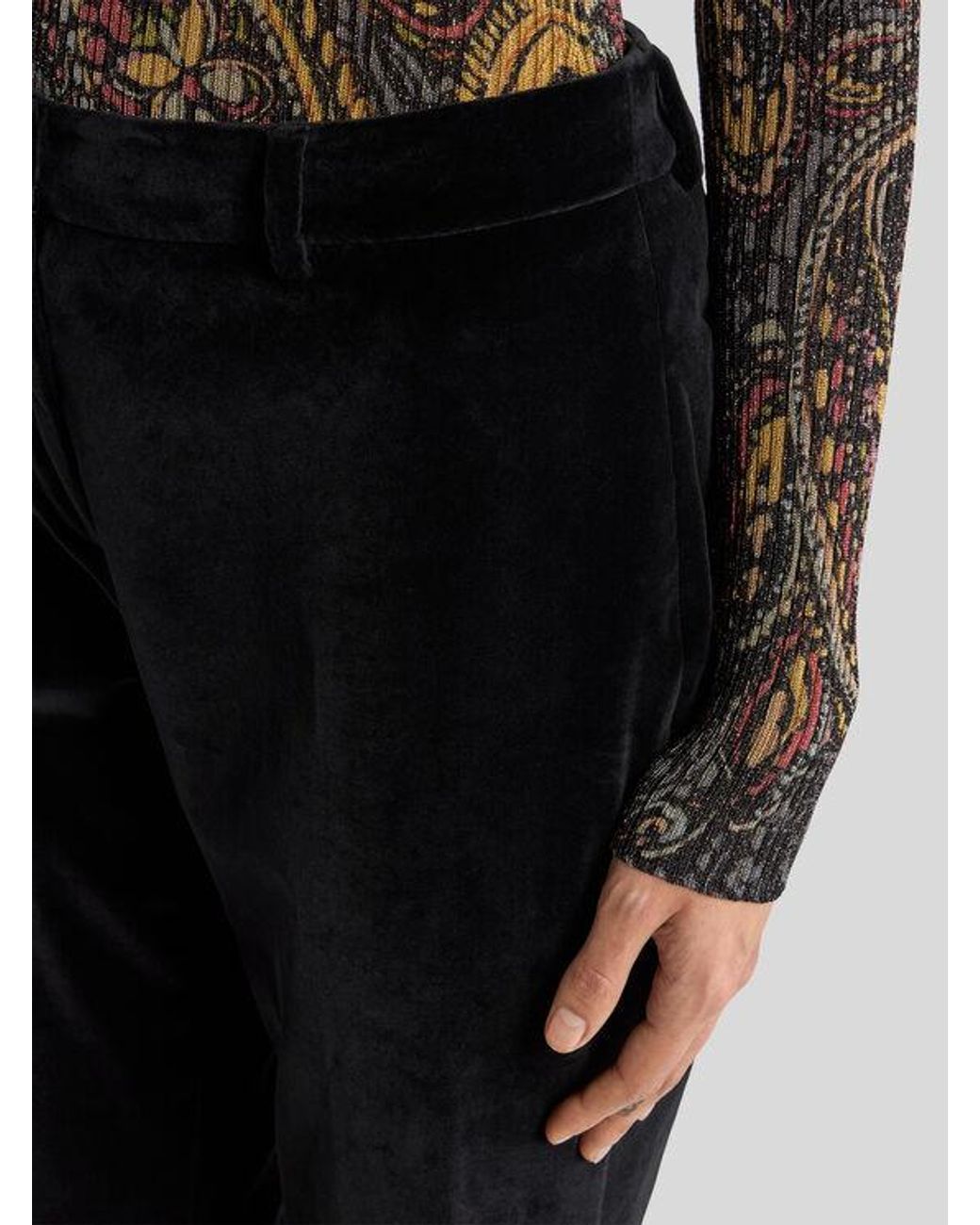 Etro Black Cotton Velvet Trousers