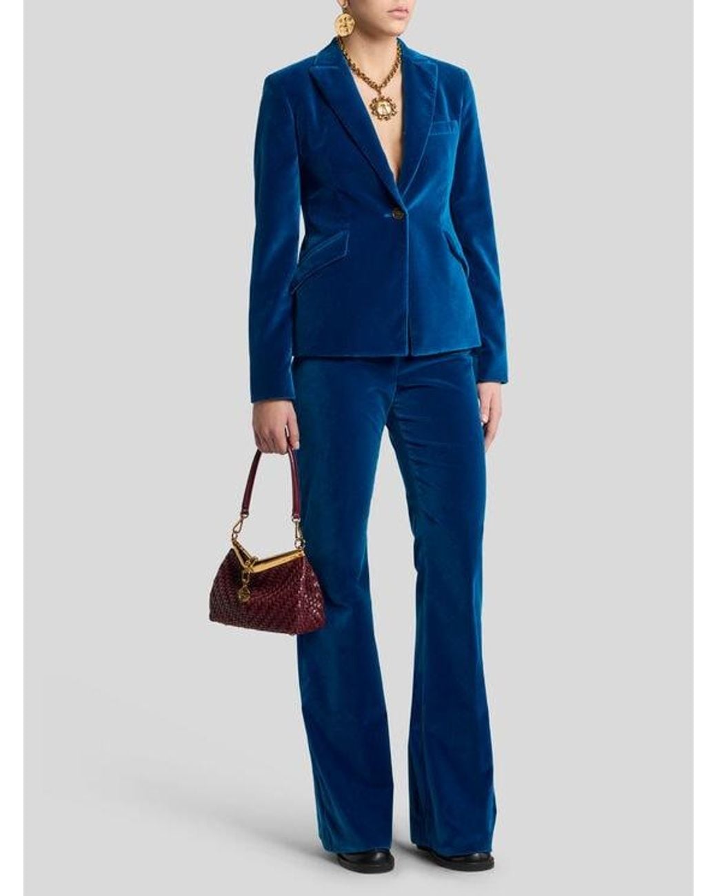 Etro Blue Cotton Velvet Trousers