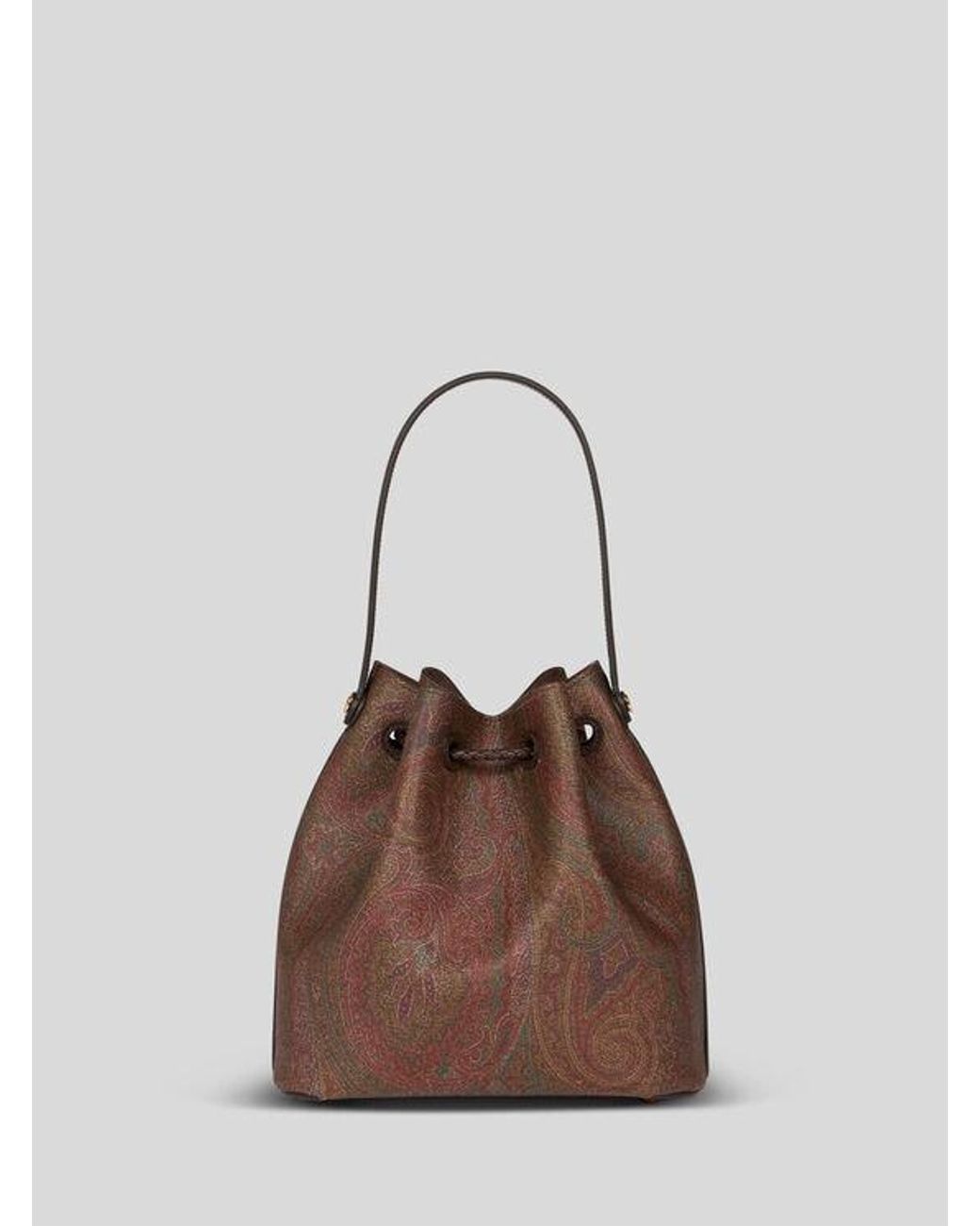 Etro Brown Small Arnica Bucket Bag