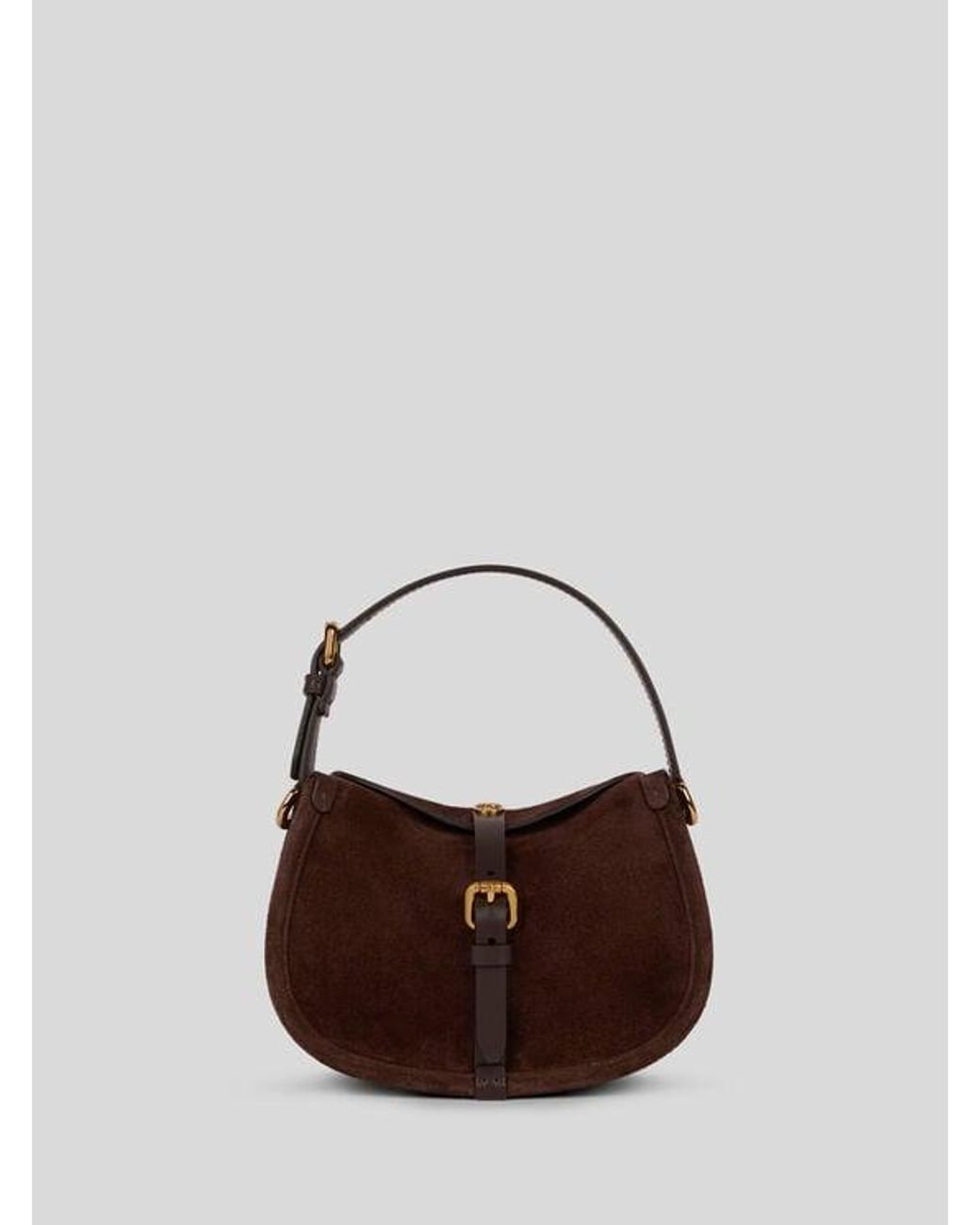 Etro Brown Small Suede Pony Bag