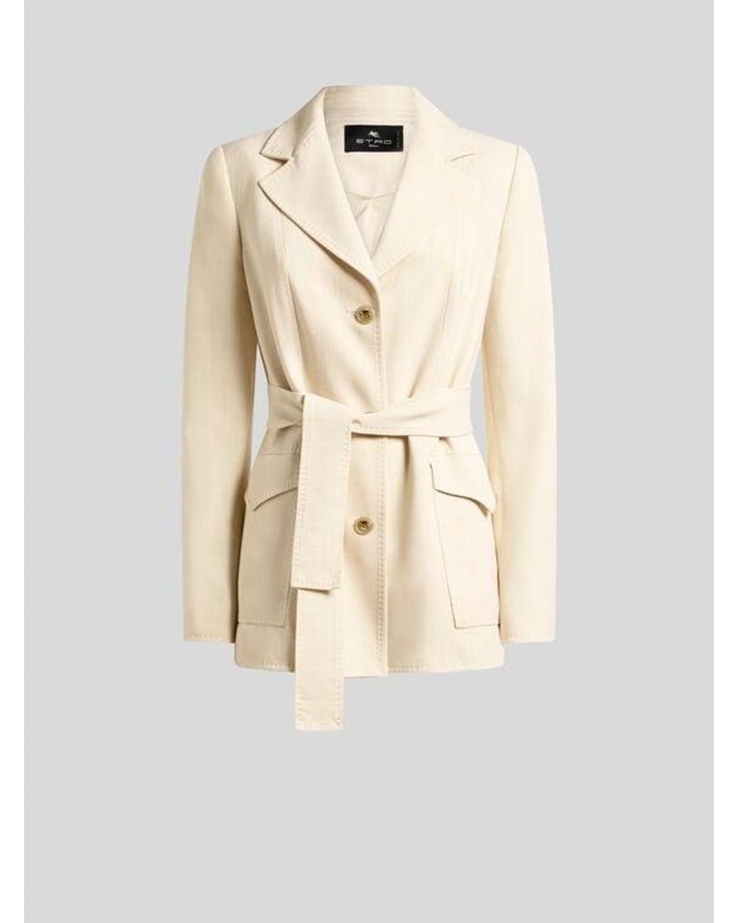 Etro Natural Field Jacket With Belt