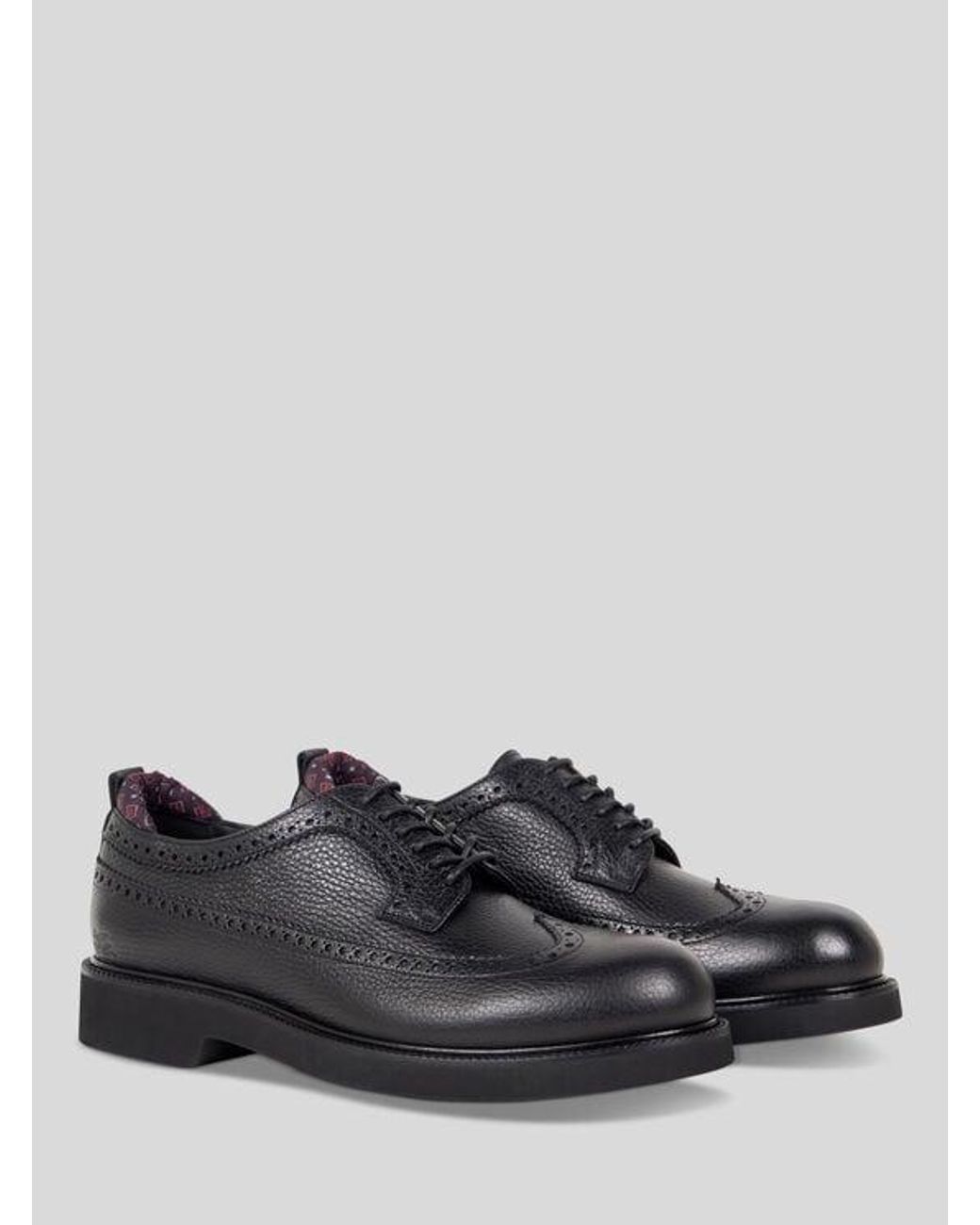 Etro Black Leather Derbies for men