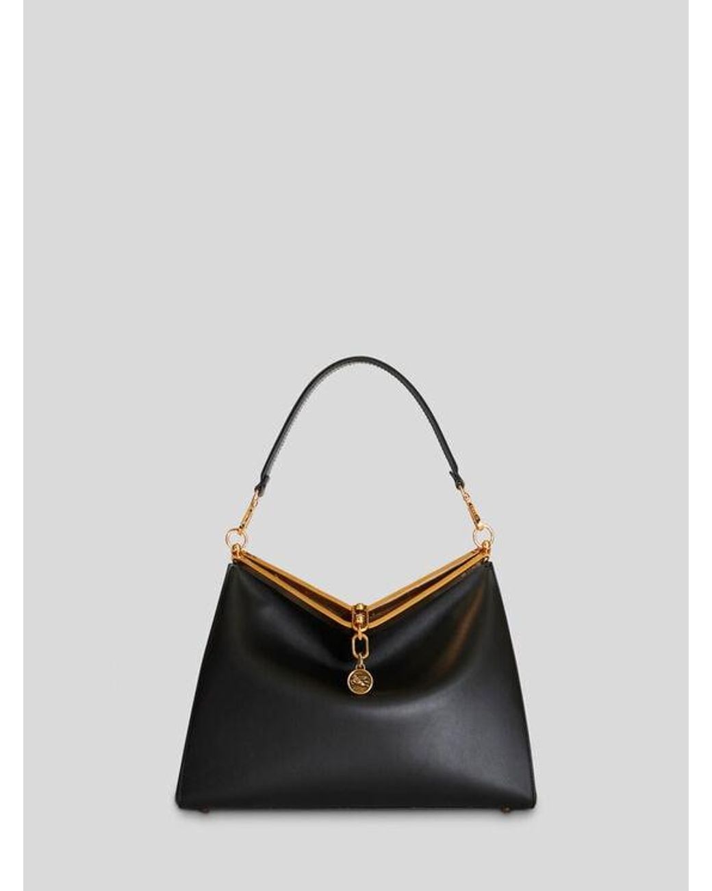 Etro Black Large Leather Vela Bag