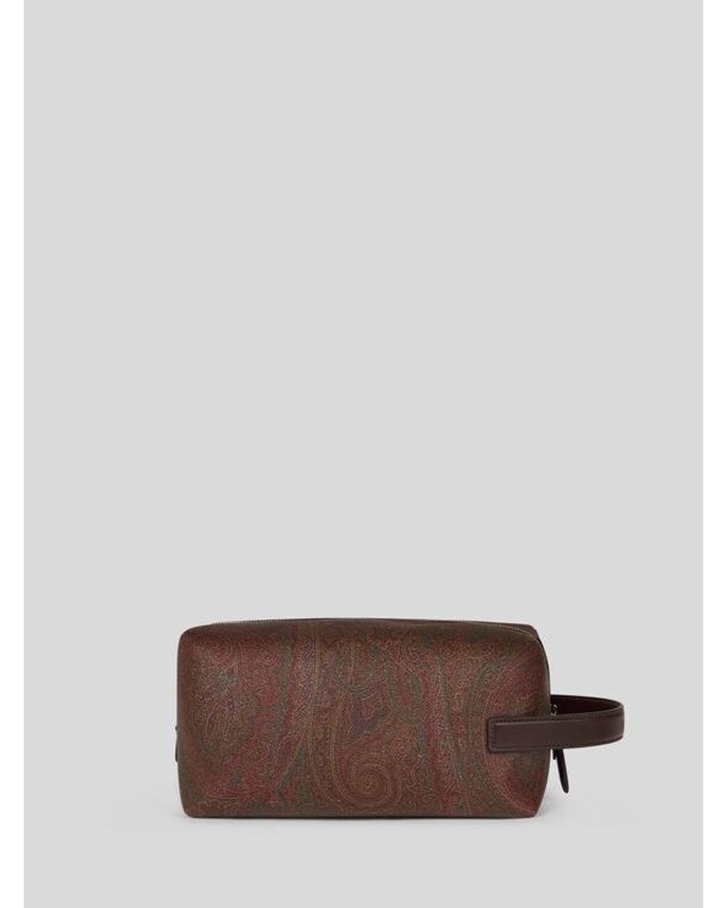 Etro Brown Medium Arnica Pouch With Pegaso Embroidery for men
