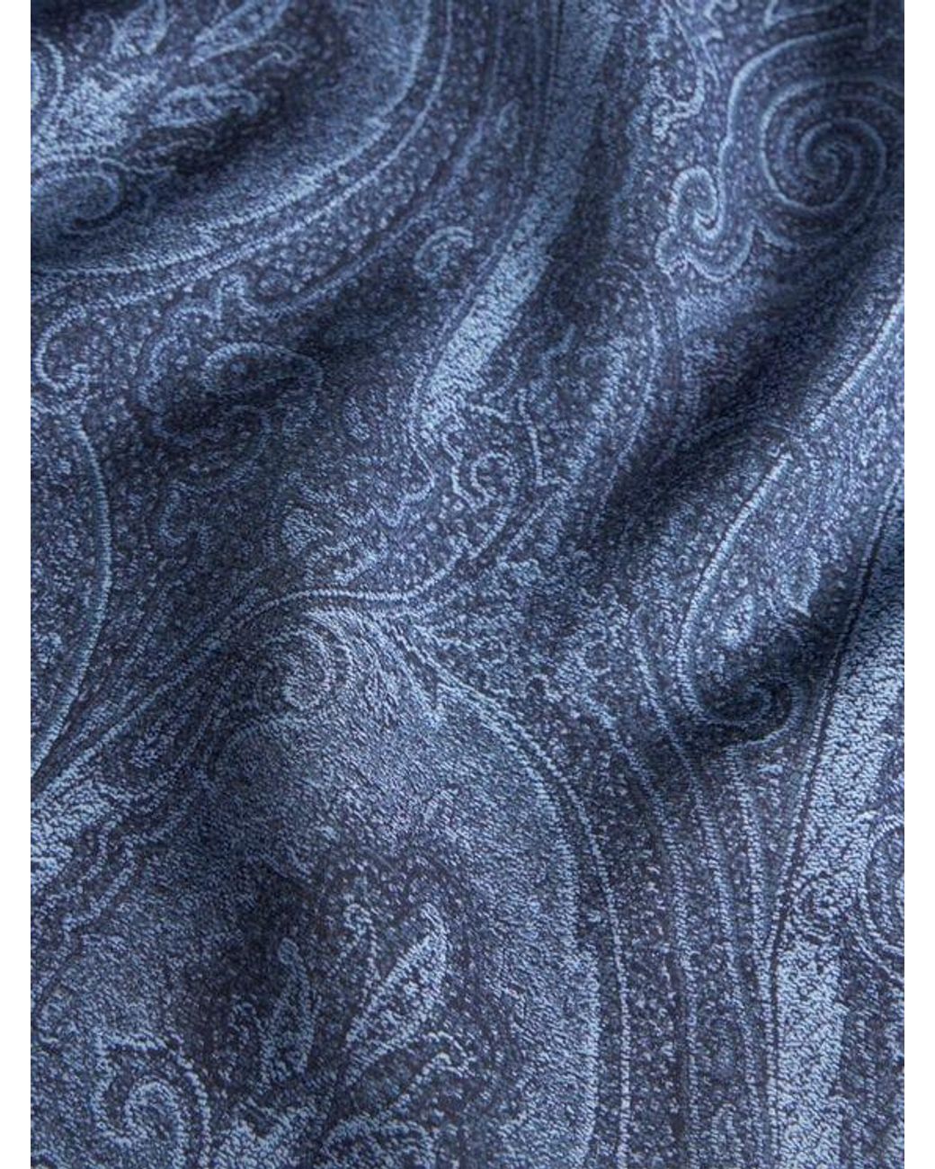 Etro Blue Textured Fabric Dress Shirt for men