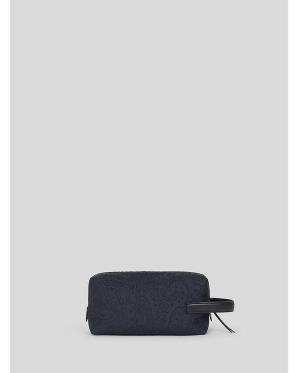Etro Blue Small Nylon Jacquard Pouch for men