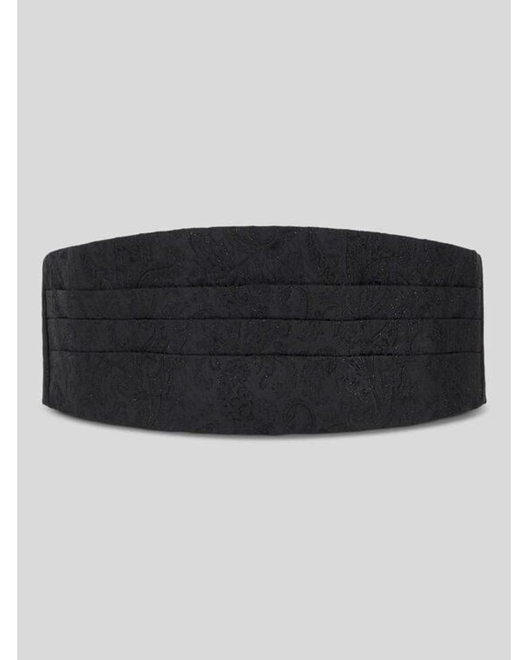 Etro Black Paisley Jacquard Cummerbund for men