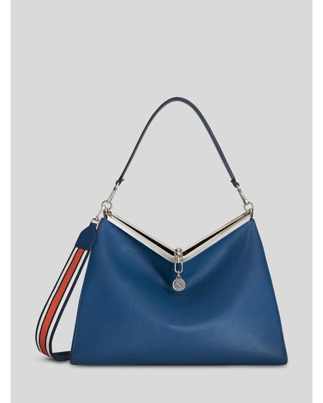 Etro Blue Large Leather Vela Bag for men