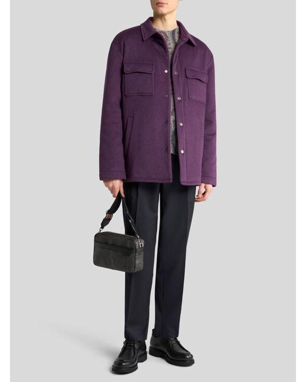 Etro Gray Cashmere Jumper for men